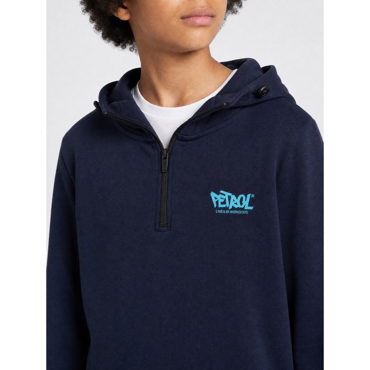 Sweat à capuche demi-zip millpark bleu royal navy, PETROL INDUSTRIES