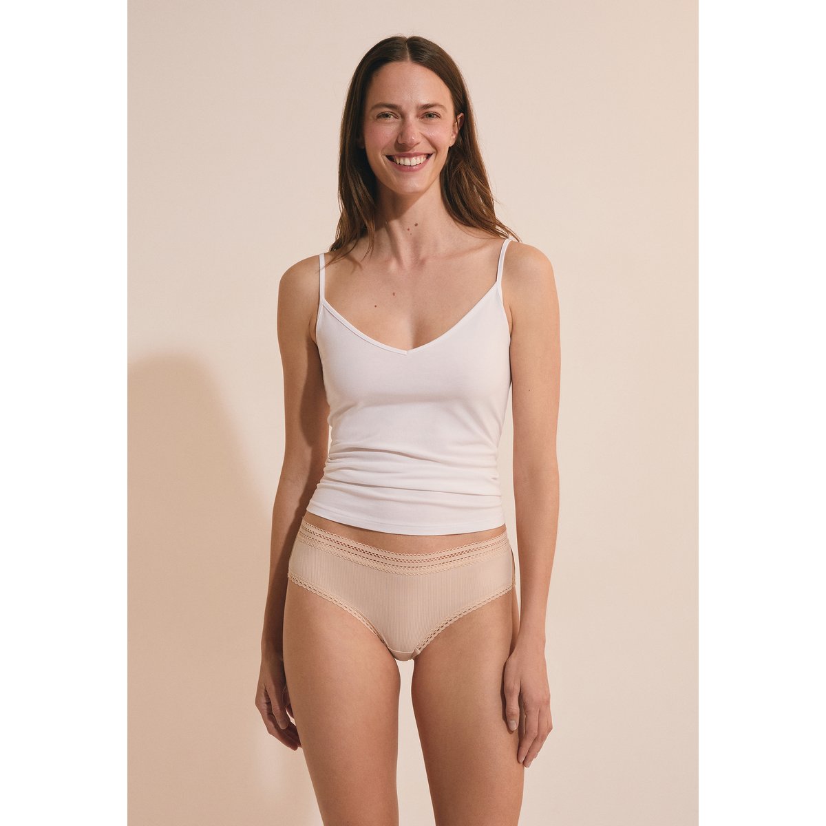 Shorty en microfibre détails dentelle POWER lin, ETAM