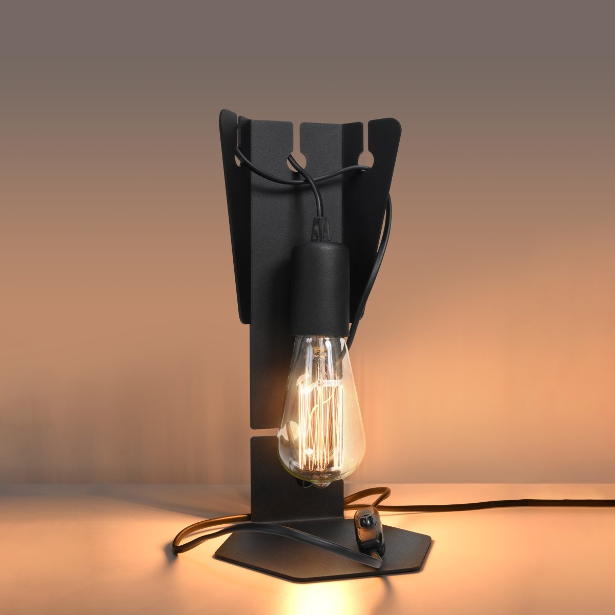 Lampe à poser Acier Noir E27 1 Arby noir, EDEN