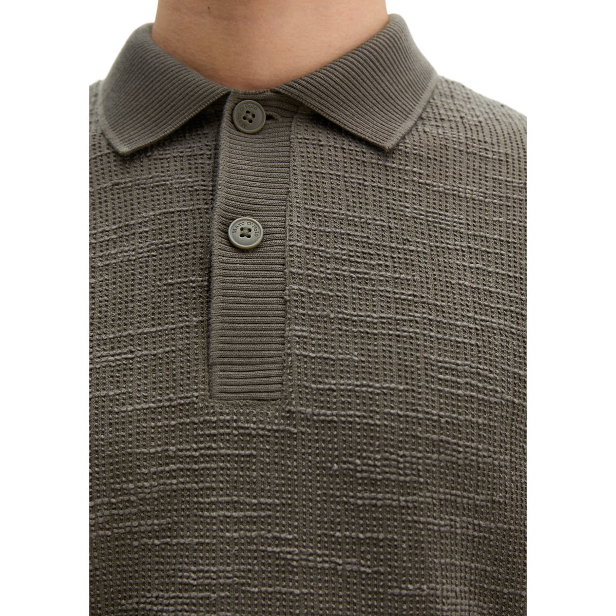 Poloshirt loose aus weichem Bouclé-Jersey marron foncé, MARC O'POLO