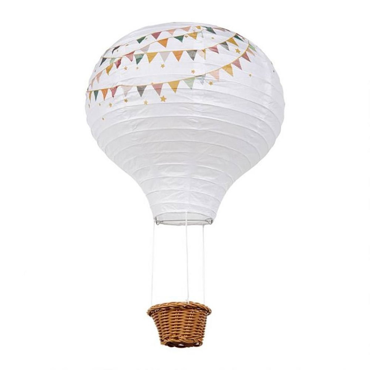 Suspension papier fanions D30 blanc, DECORATIE