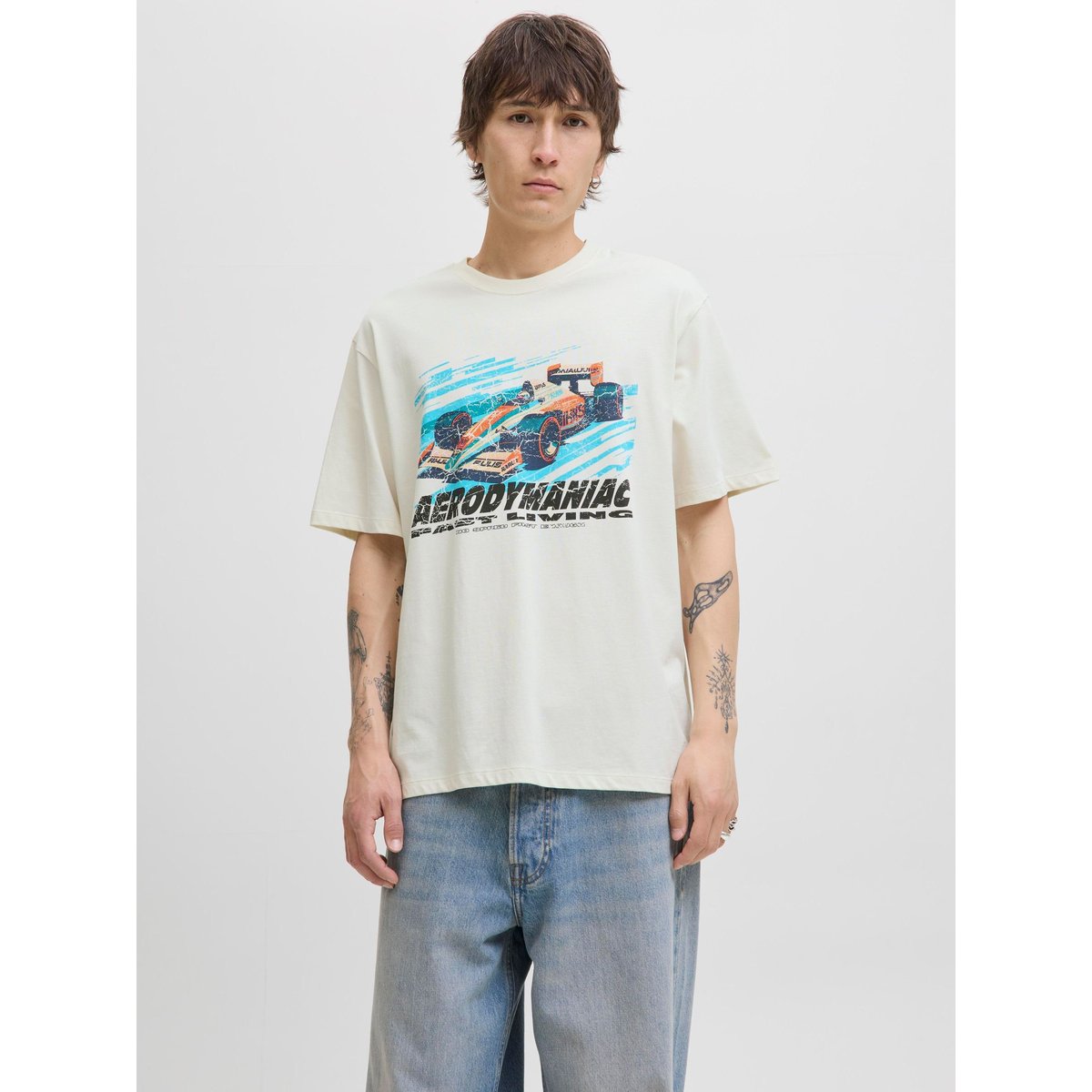 T-Shirt antique white, JACK & JONES