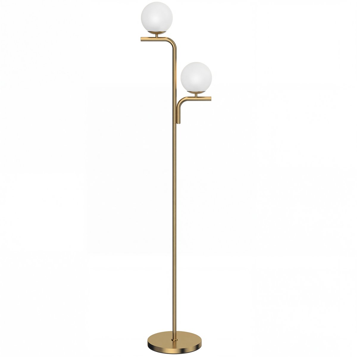 Lampadaire Acier Or doré, blanc laiteux, HOMCOM