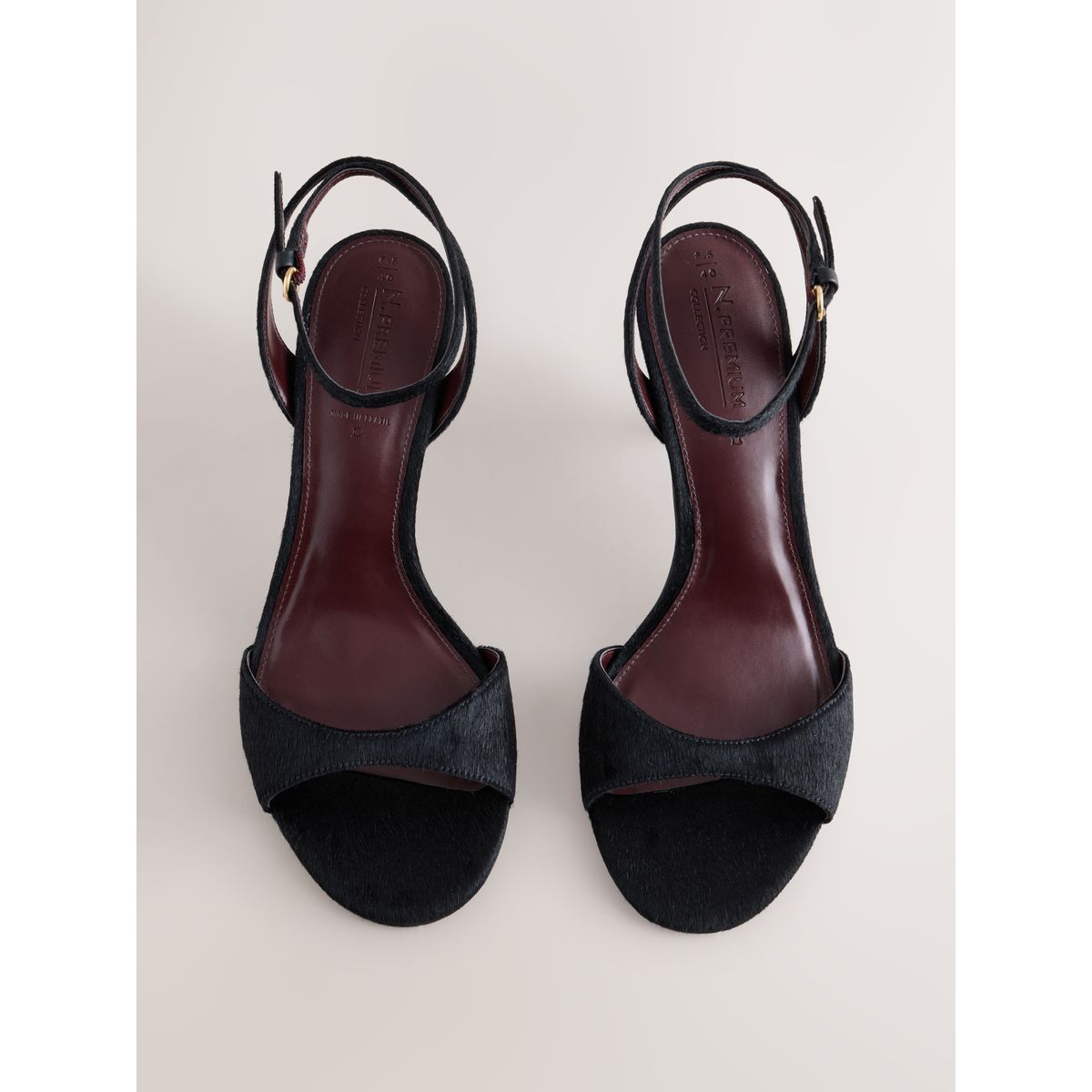 Sandales à talon et bout rond n. premium poney noir, NEXT