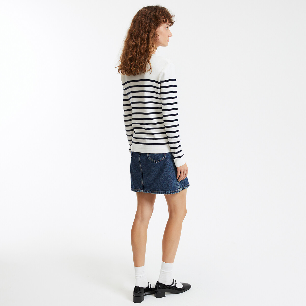 Breton Striped Jumper ivory / navy stripe, LA REDOUTE COLLECTIONS