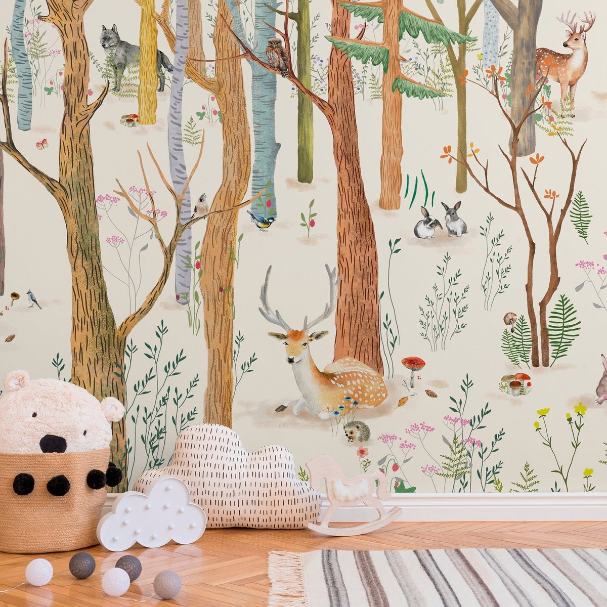 Papier peint panoramique Chanteloup XL - Forêt mythique 480 x 265 cm multicolore, LE PAPIERS DE NINON