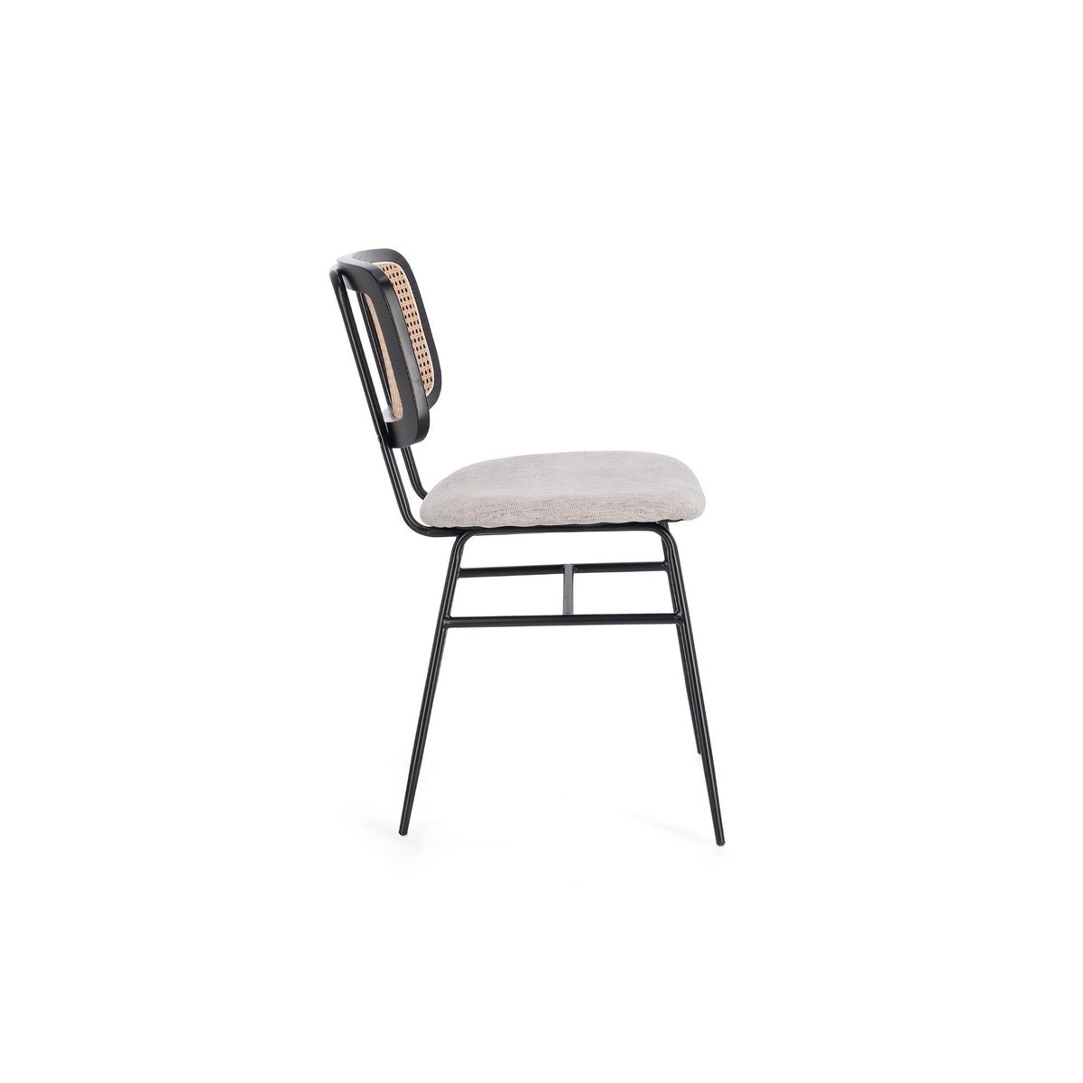 Chaises de salle à manger en cannage et tissu (lot de 2) - GLORIA beige, HELLIN, DEPUIS 1862
