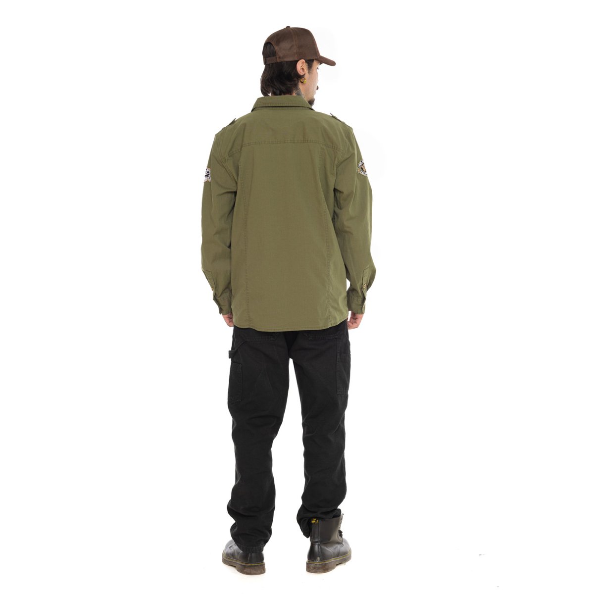 Chemise coton STOP kaki, VON DUTCH