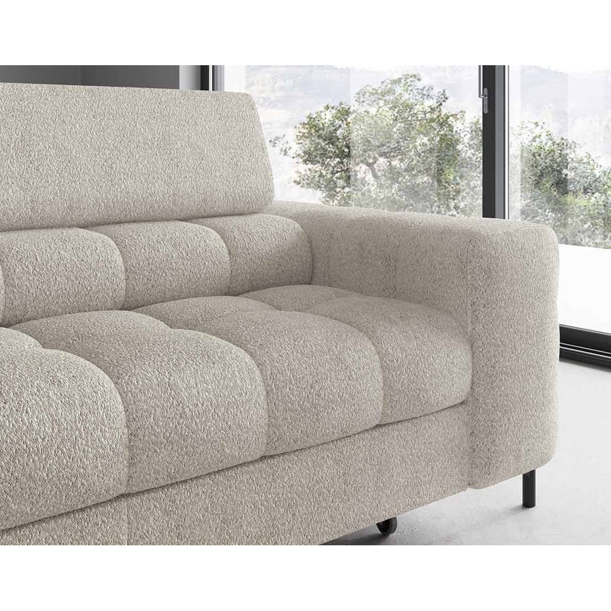 Canapé d'Angle Convertible 5 places - ELISA beige, BEST MOBILIER
