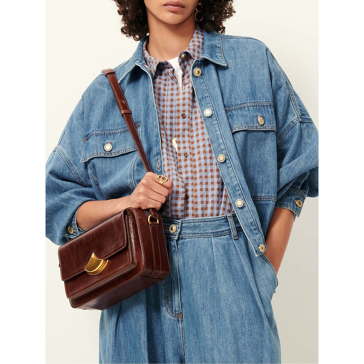 Veste courte en denim à manches longues et base coulissante, CAZANIM denim bleu, SESSUN