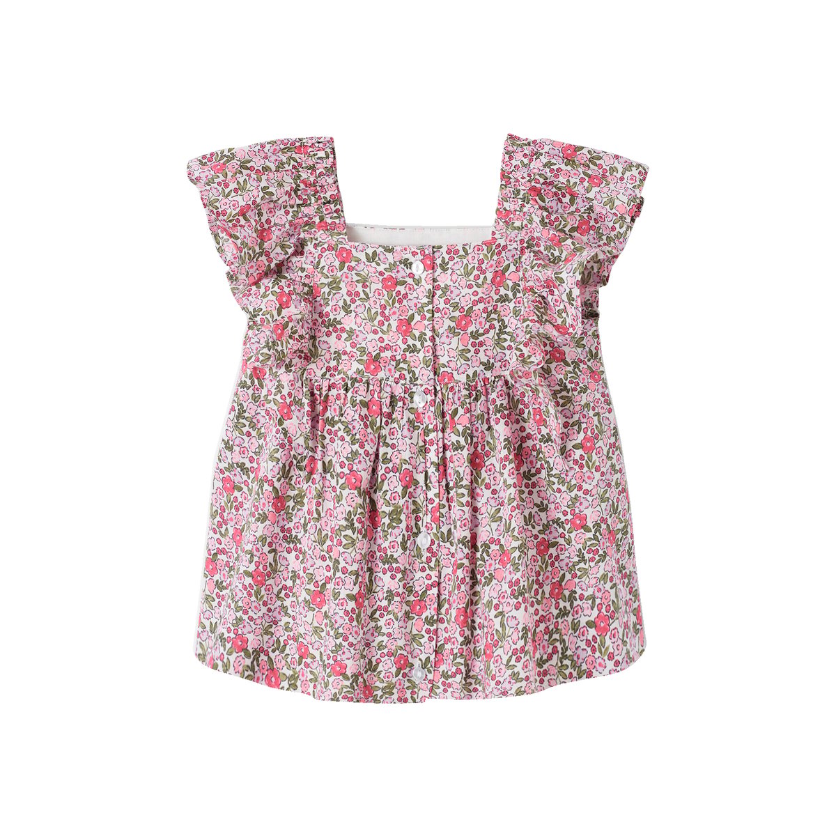 Robe à volants bébé rose imprimé, VERTBAUDET