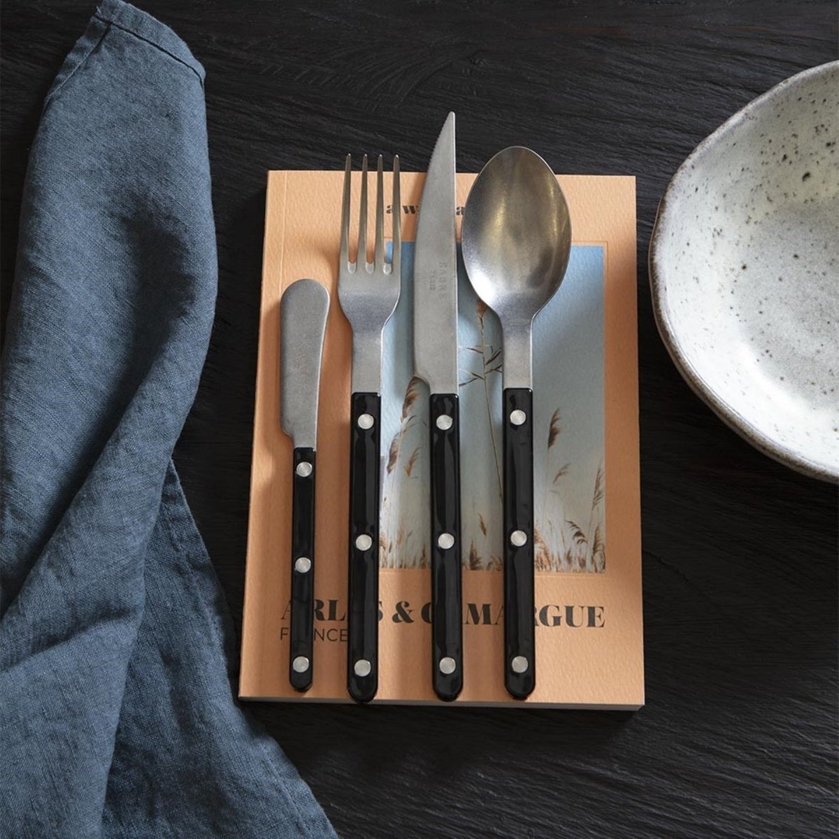 Ménagère 48 pièces, Bistrot Vintage noir, SABRE