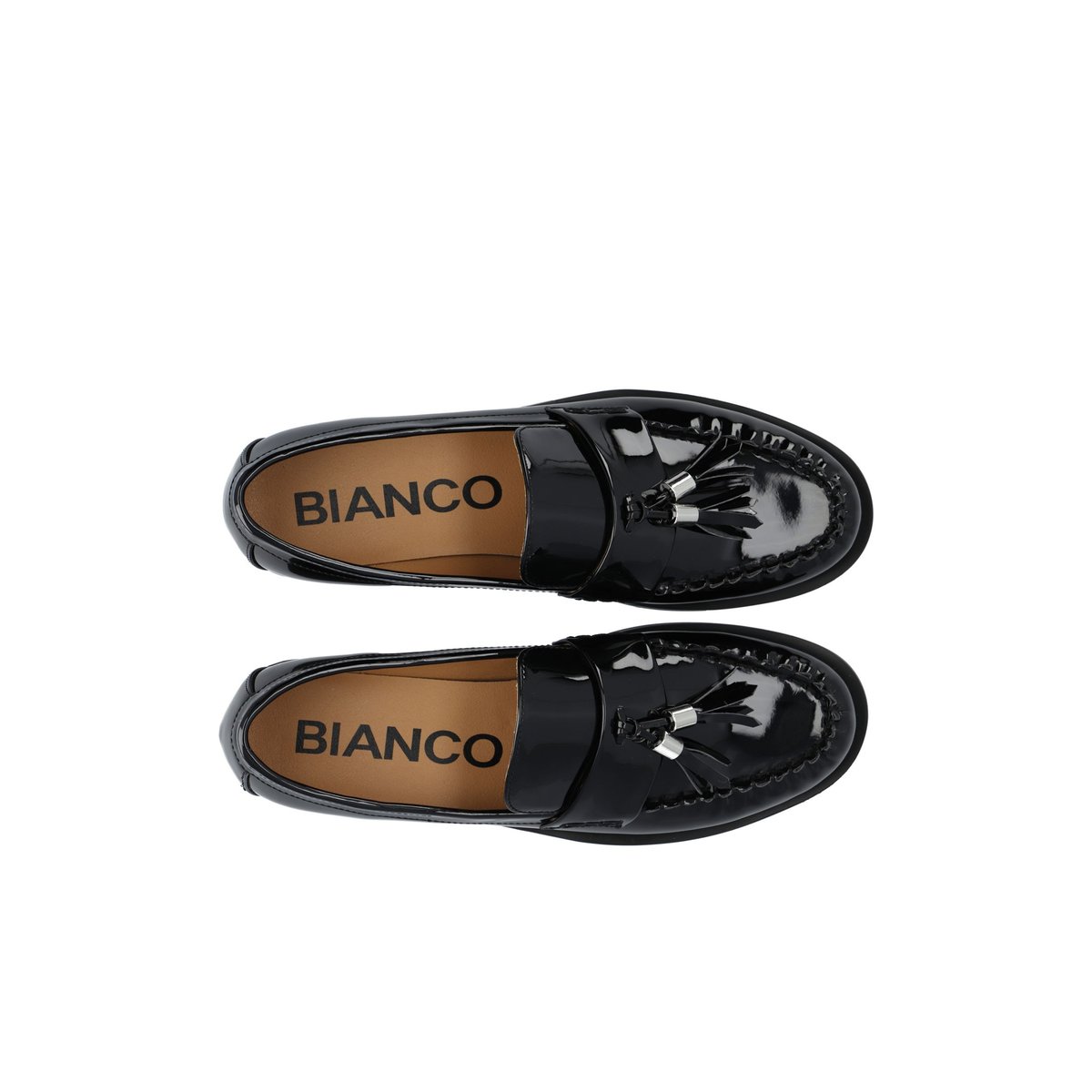 Mocassins noir - blackpatent1, BIANCO