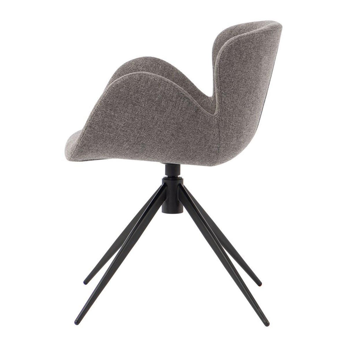 Chaise repas accoudoir tissu gris foncé, ZAGO