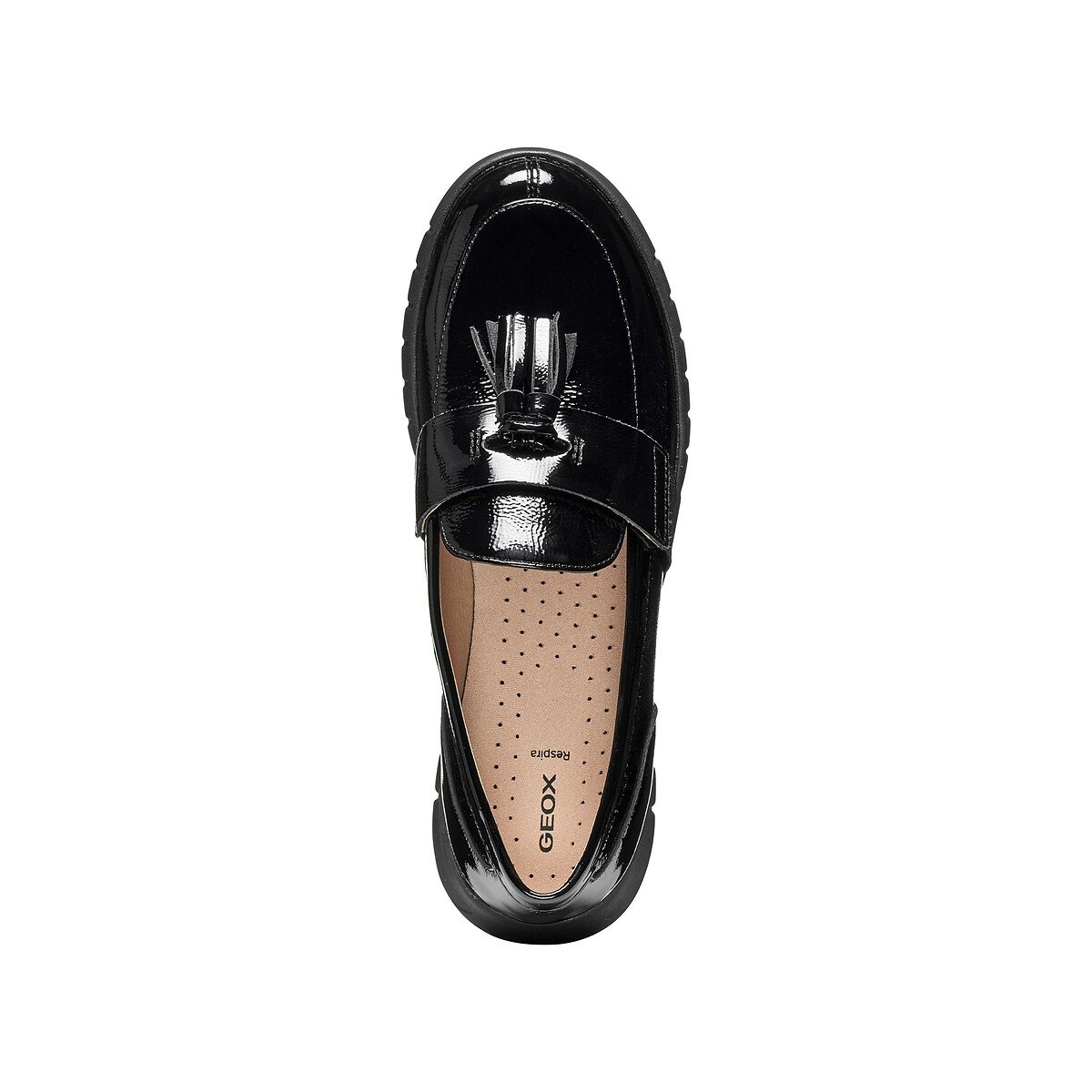 Mocassins compensés vernis, FLEXTRIDE noir, GEOX