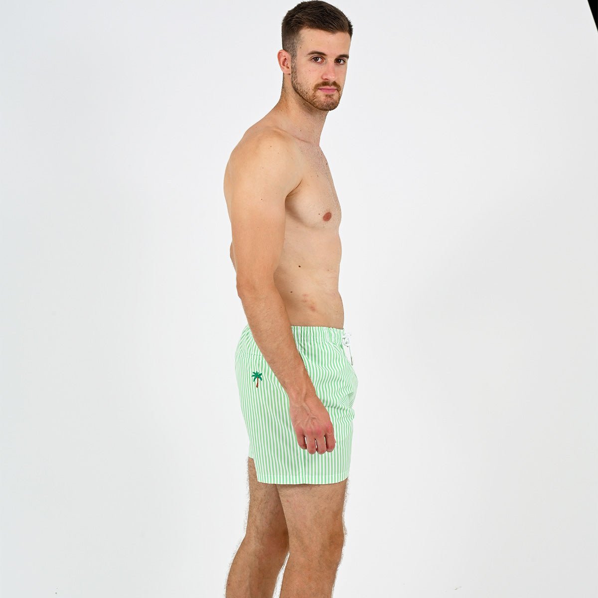 Short de bain L'Exotique rayé vert, VENDREDI