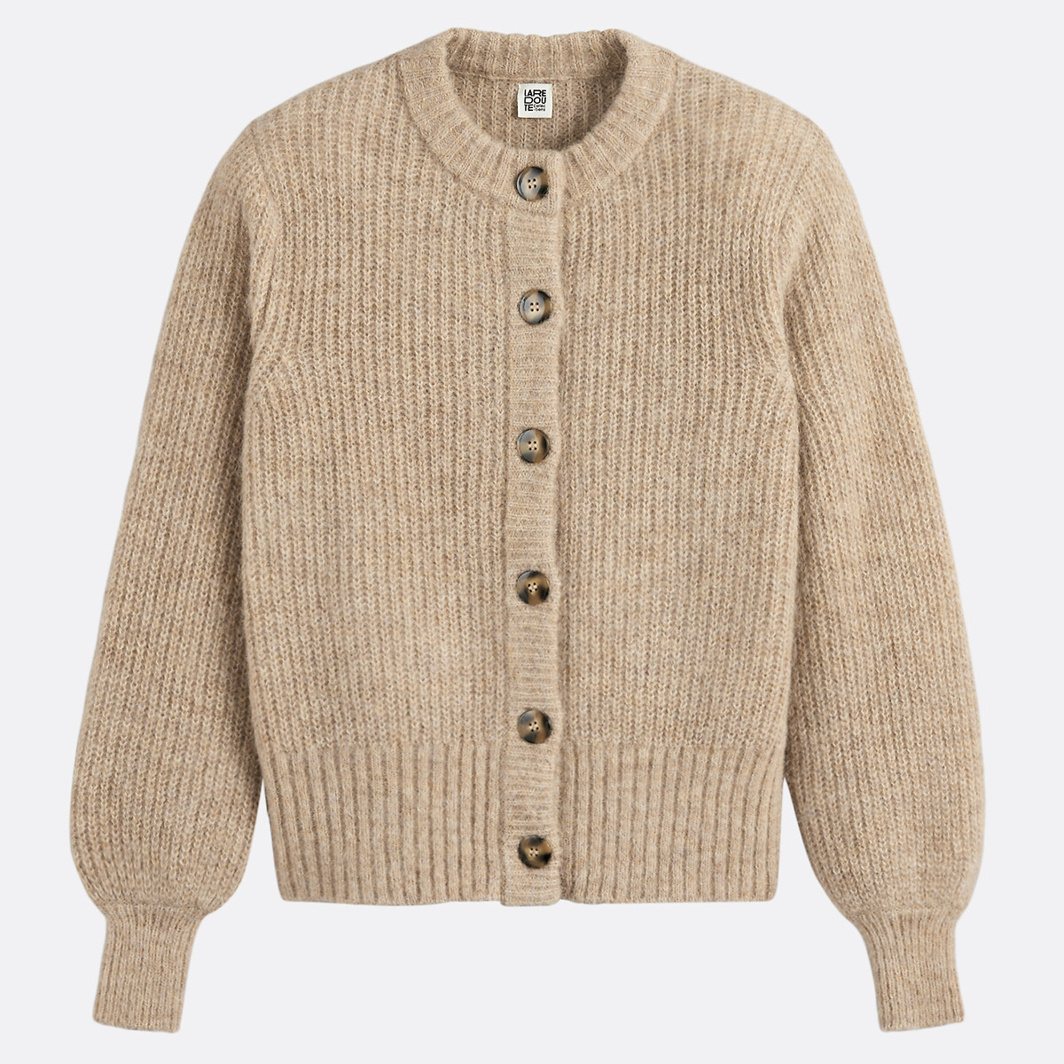 Signature Cardigan AMBROISE, Alpaka-Mix beige meliert, LA REDOUTE COLLECTIONS