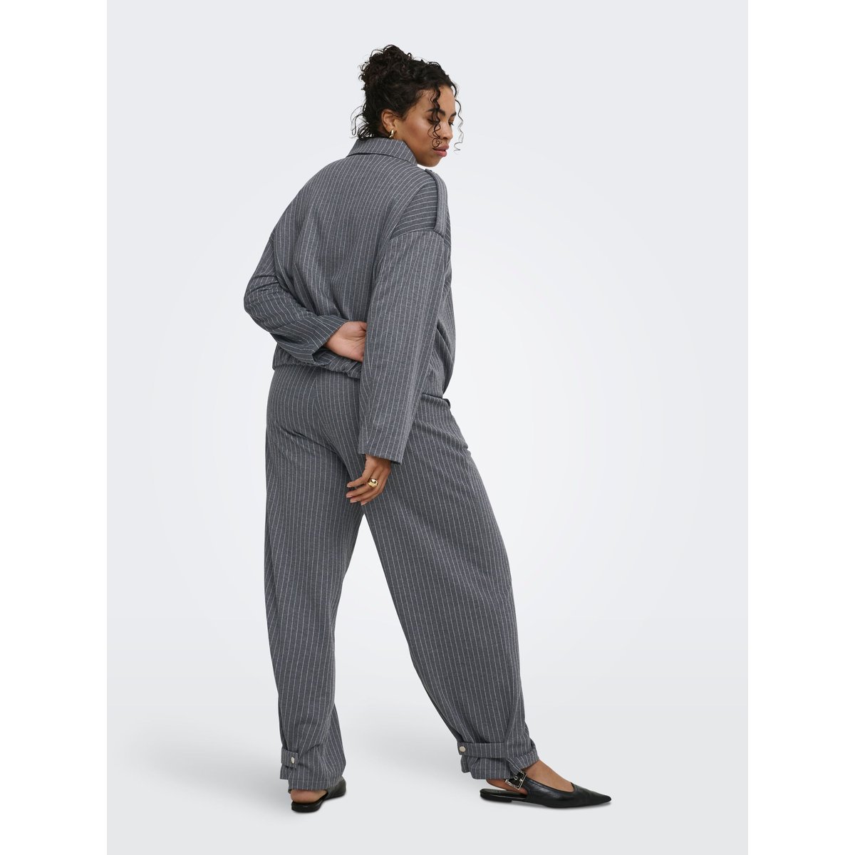 Pantalon medium grey melange, ONLY CARMAKOMA