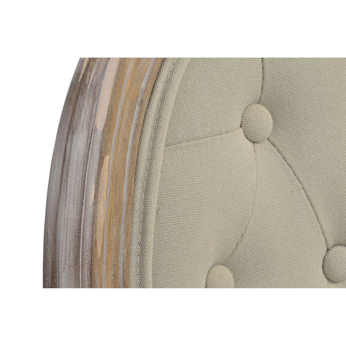 Chaise médaillon bois et lin beige - 48x46x96cm beige, WADIGA