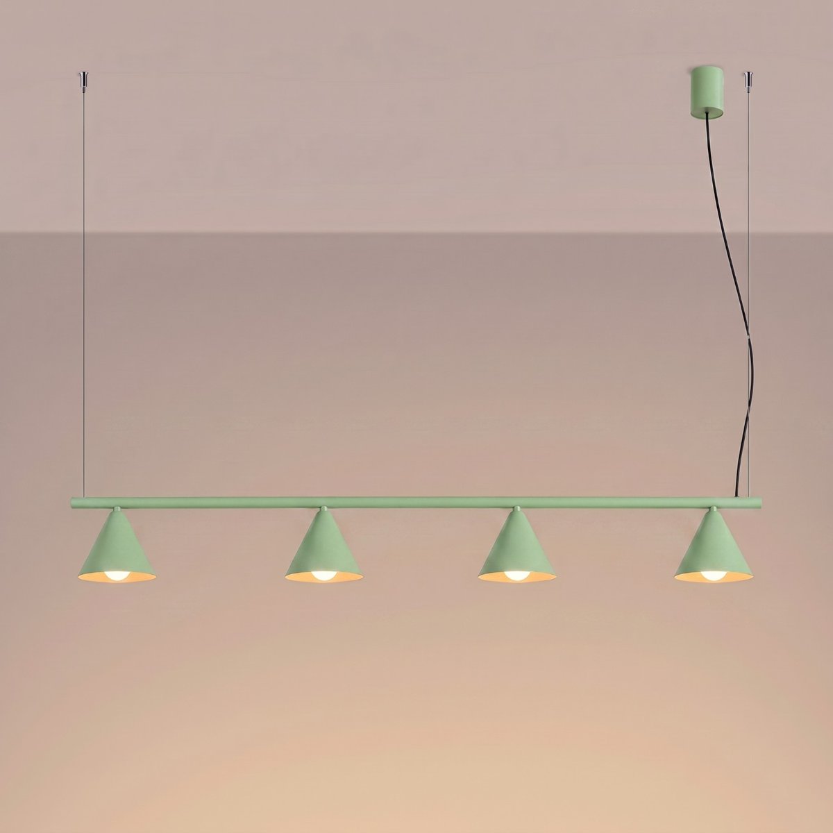 Lustre Acier Sauge E14 4 Nox sauge, EDEN