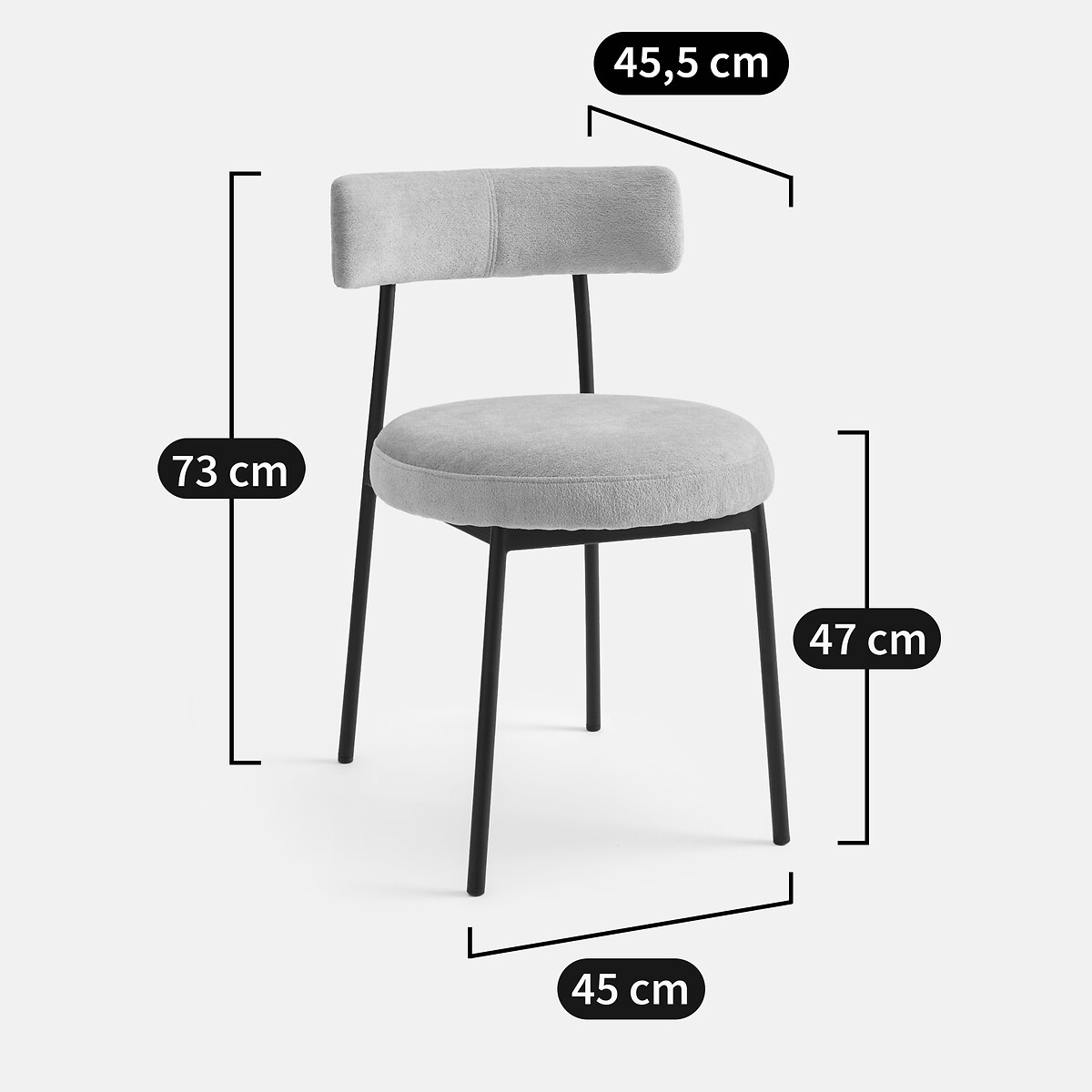 Sarvio Steel and Textured Fabric Chair terracotta, LA REDOUTE INTERIEURS