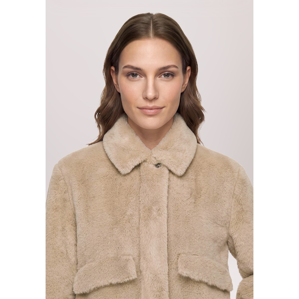 Veste outdoor en peluche taupe, BETTY BARCLAY