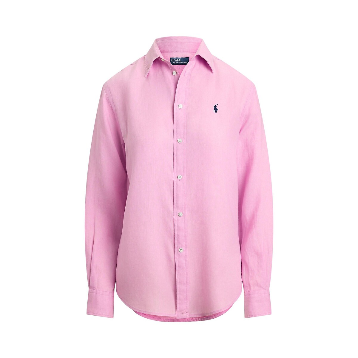 Camisa de lino de manga larga rosa claro, POLO RALPH LAUREN