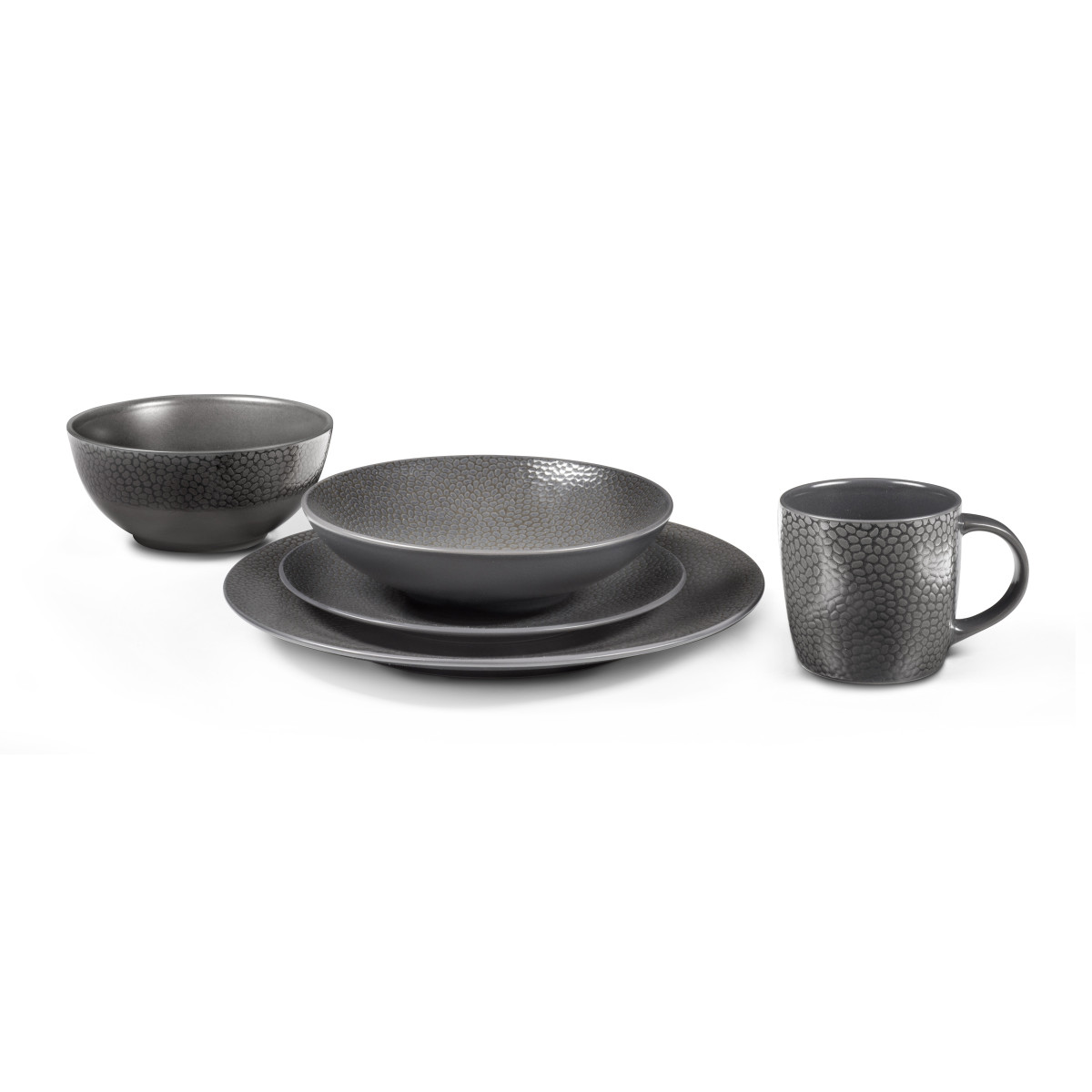 Coffret 6 assiettes dessert - STONE gris, MEDARD DE NOBLAT