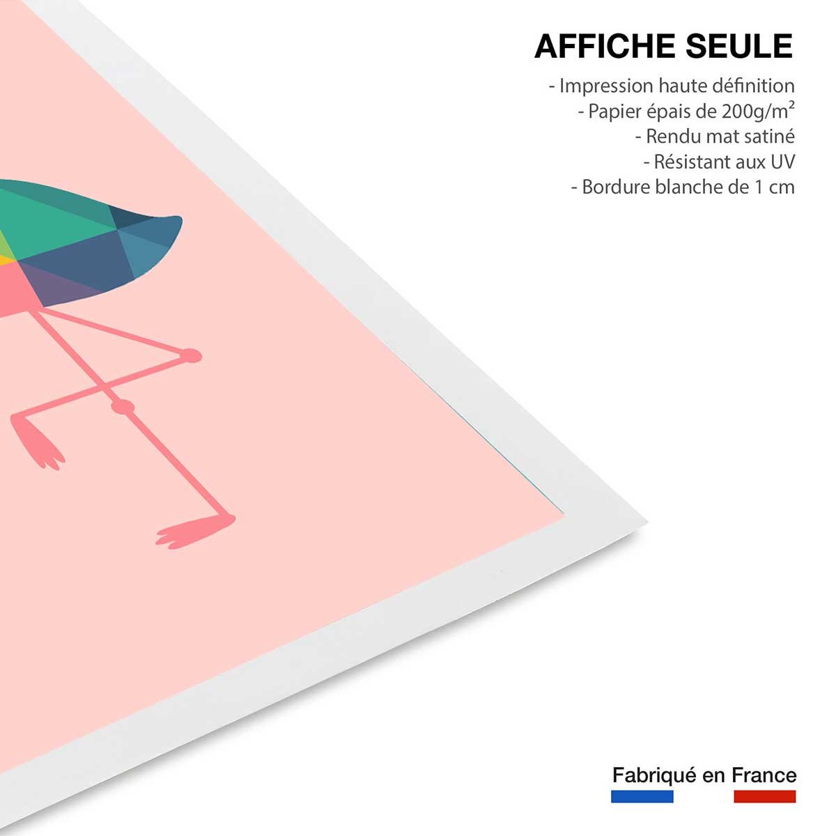 Affiche flamingo so girly affiche seule, HEXOA