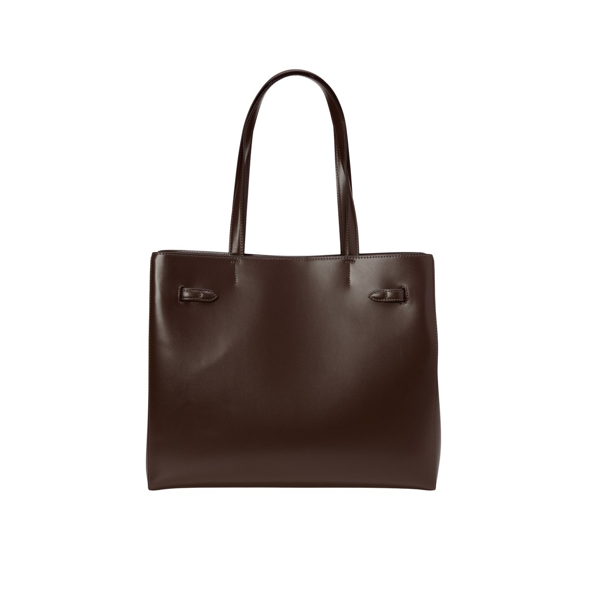 Shopper en cuir de vache noble marron foncé, MARC O'POLO