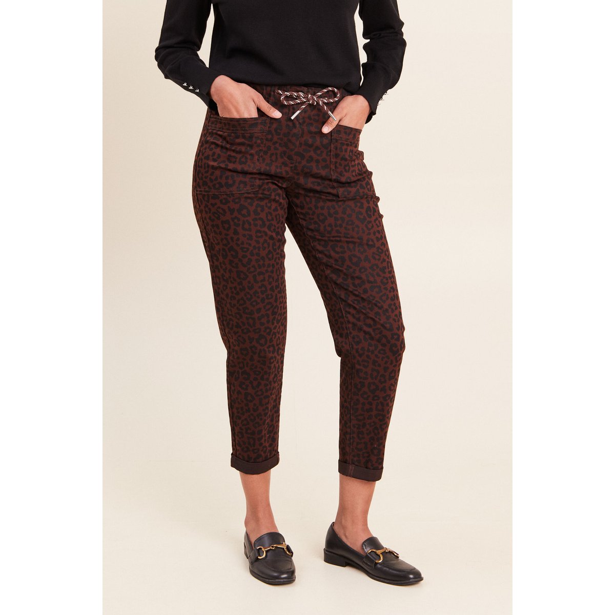 Pantalon coupe mom 7/8ème marron, BREAL