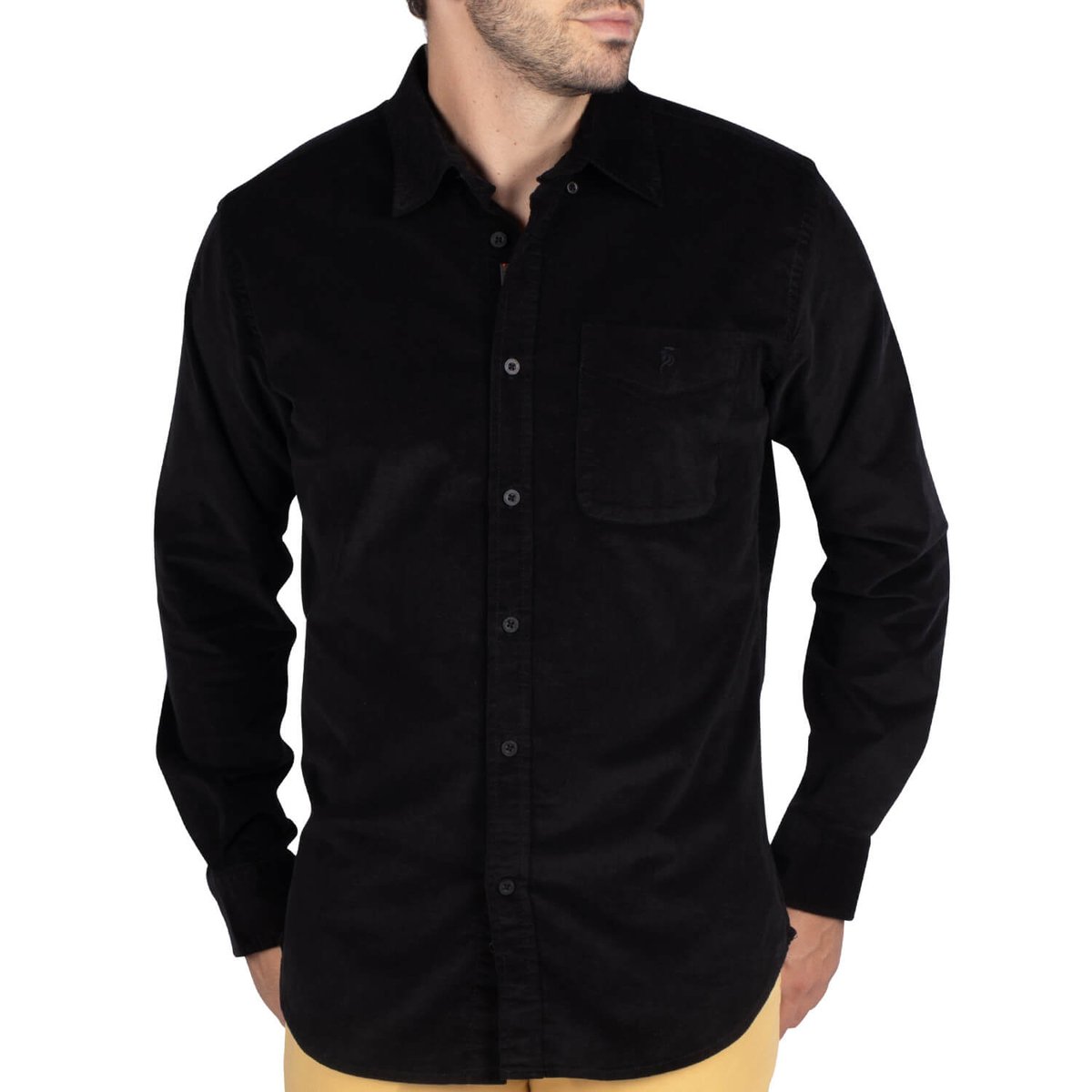 Chemise aspect VELOURS noir, SHILTON