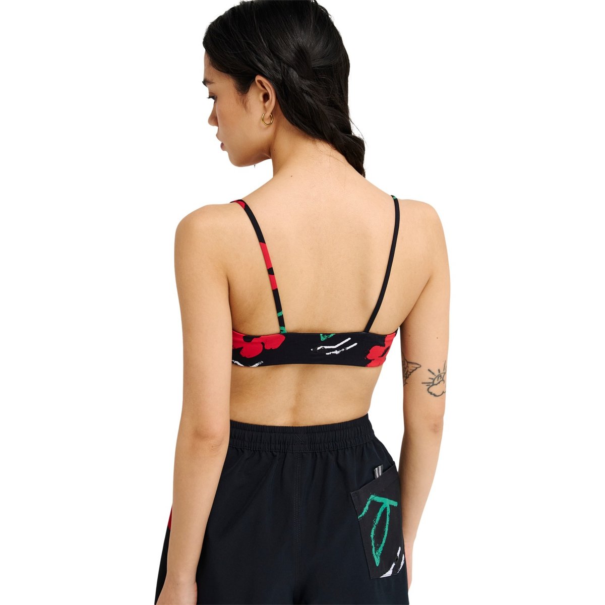 Haut de bikini VIACHA noir black street floral 32, QUIKSILVER