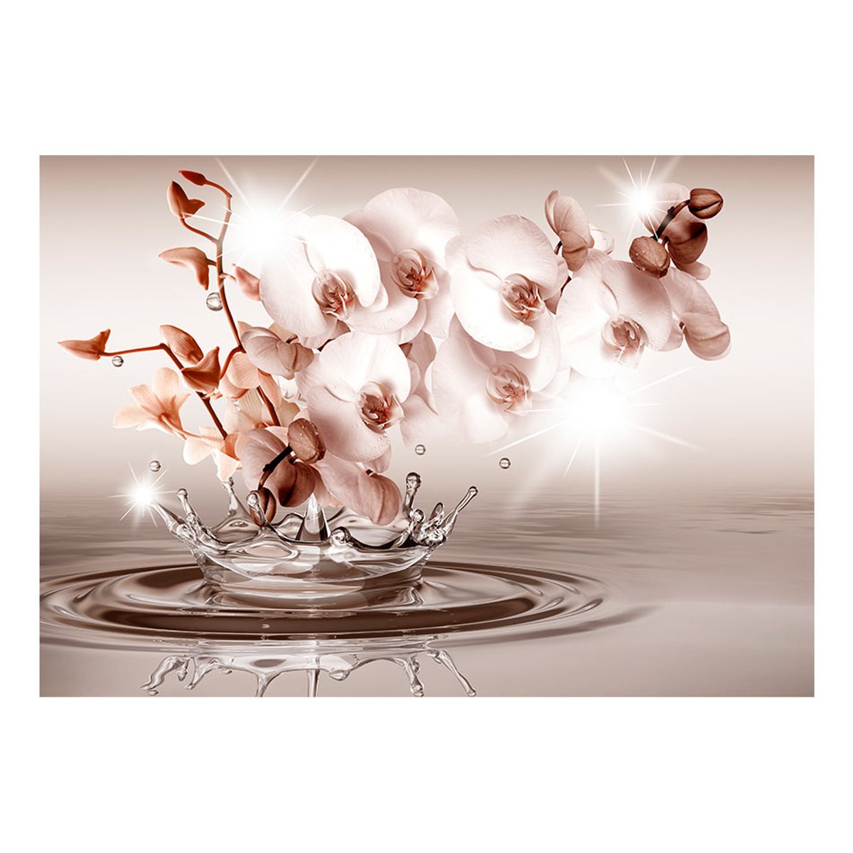 Papier peint intissé panoramique Fleurs Touch of Tenderness gris / argent, EDEN