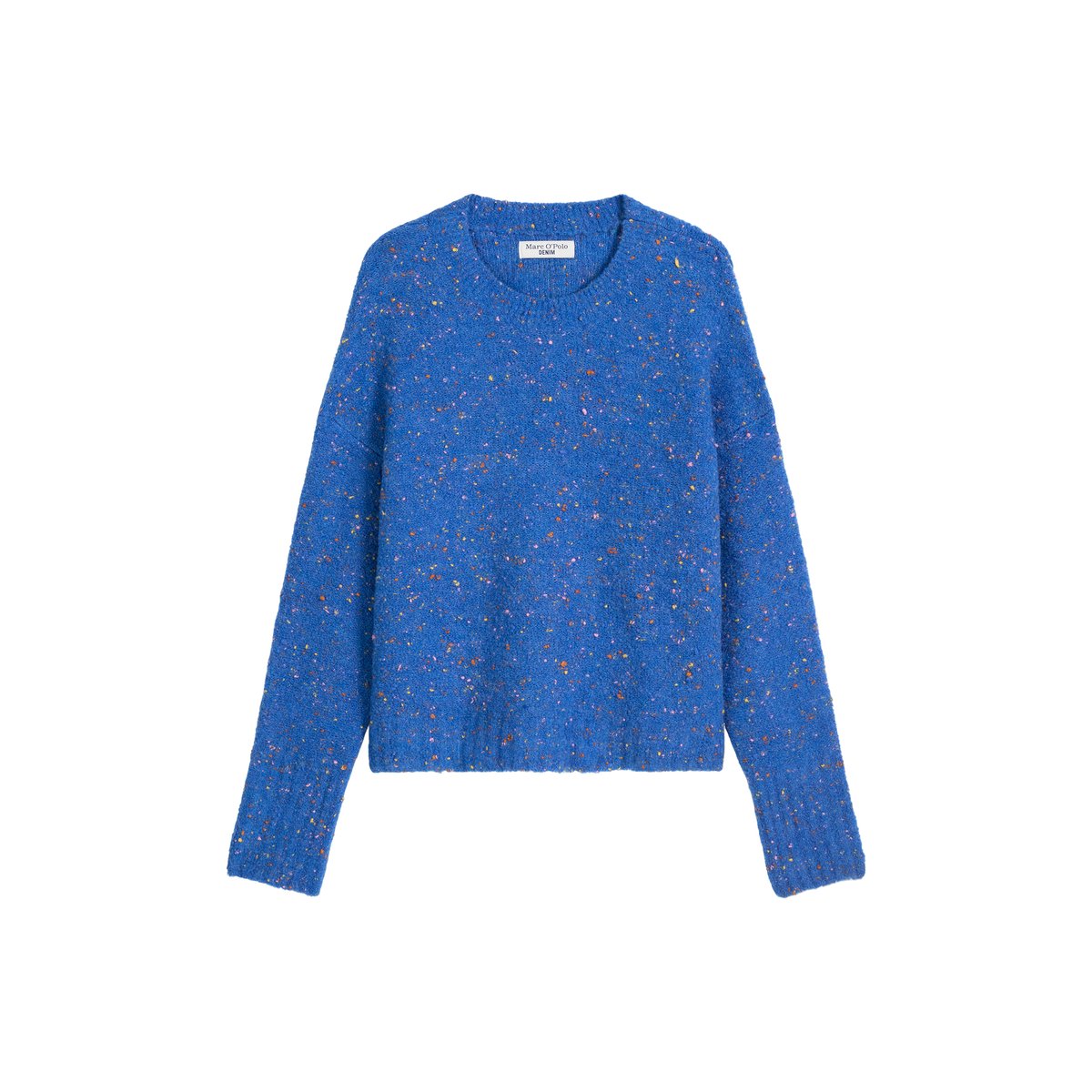 Pull bouclé oversize en mélange de laine vierge et de viscose bleu moyen, MARC O’POLO DENIM