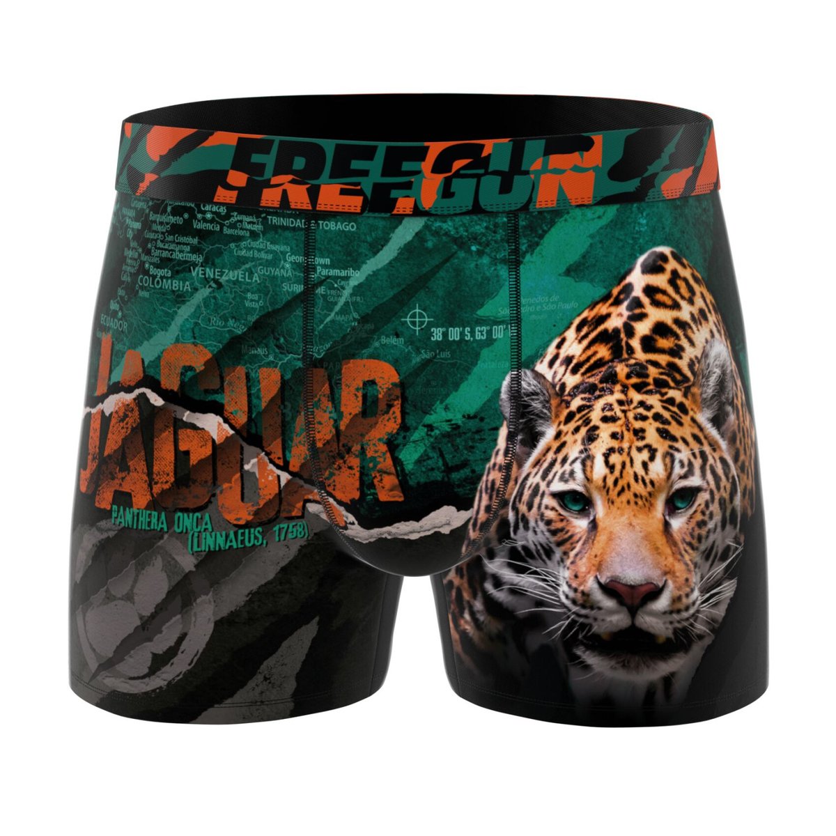 Lot De 4 Boxers Savage Animals marron/jaune/noir/vert/noir, FREEGUN