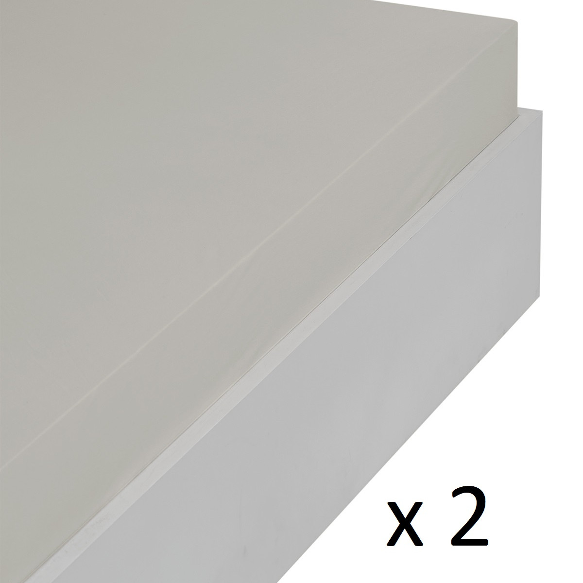 Lot de 2 draps housse jersey coton bonnet 30 cm MANHATTAN bleu nuit, SENSEI MAISON