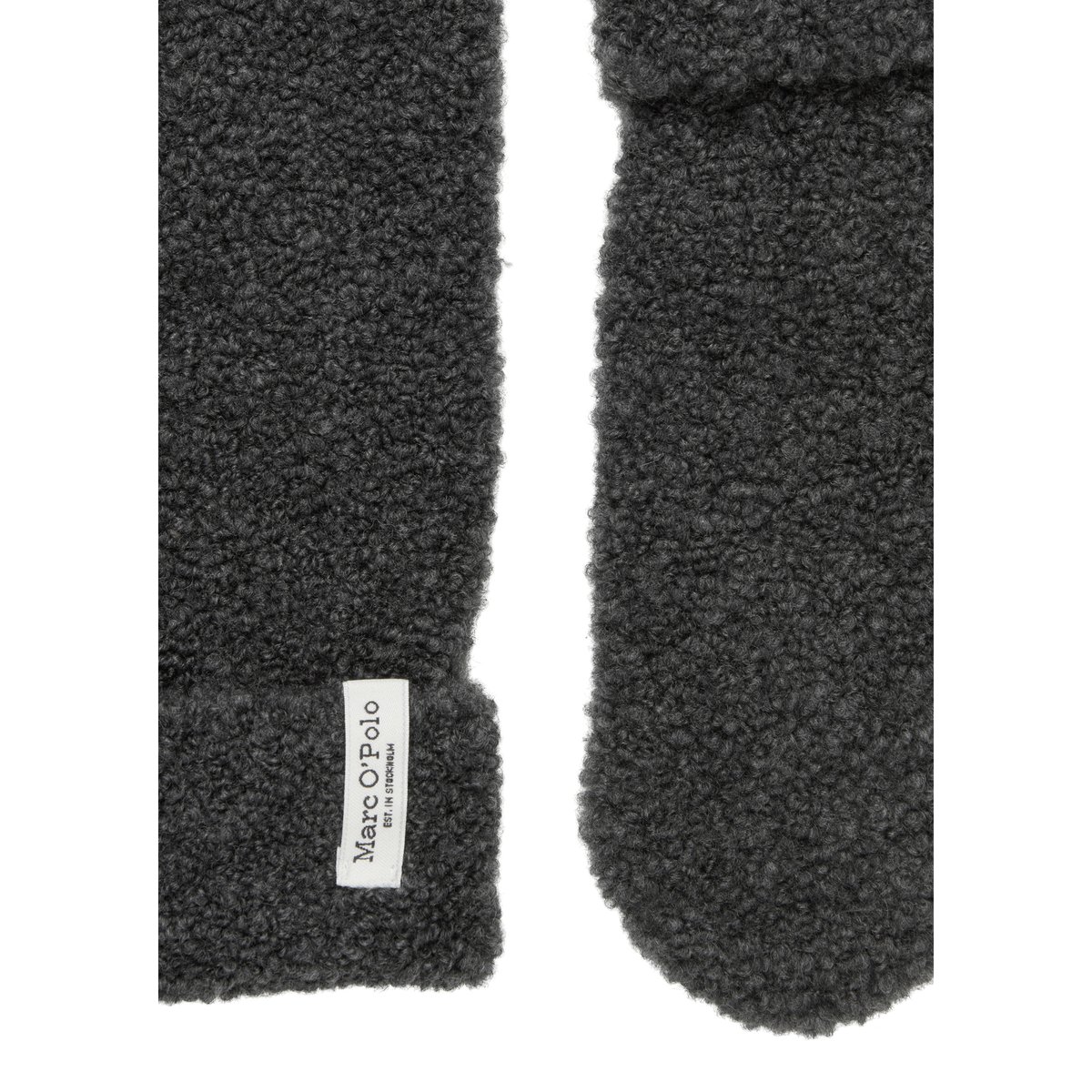 Moufles en bouclette en mélange de laine et de laine d'alpaga gris foncé, MARC O'POLO