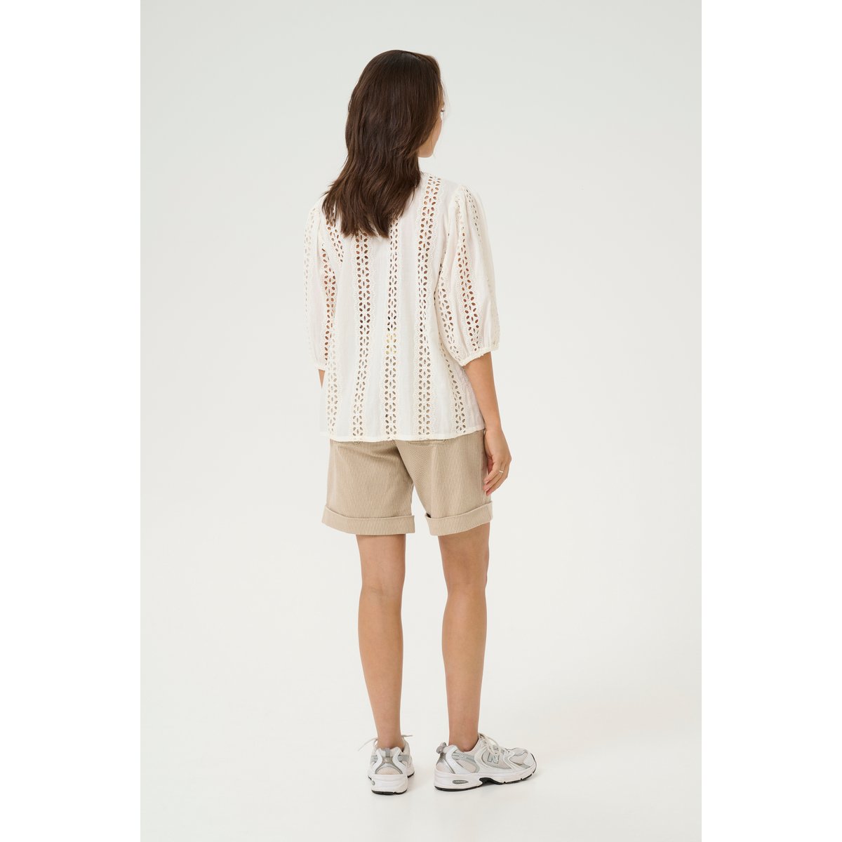 Blouse with long sleeve blanc chalk, KAFFE