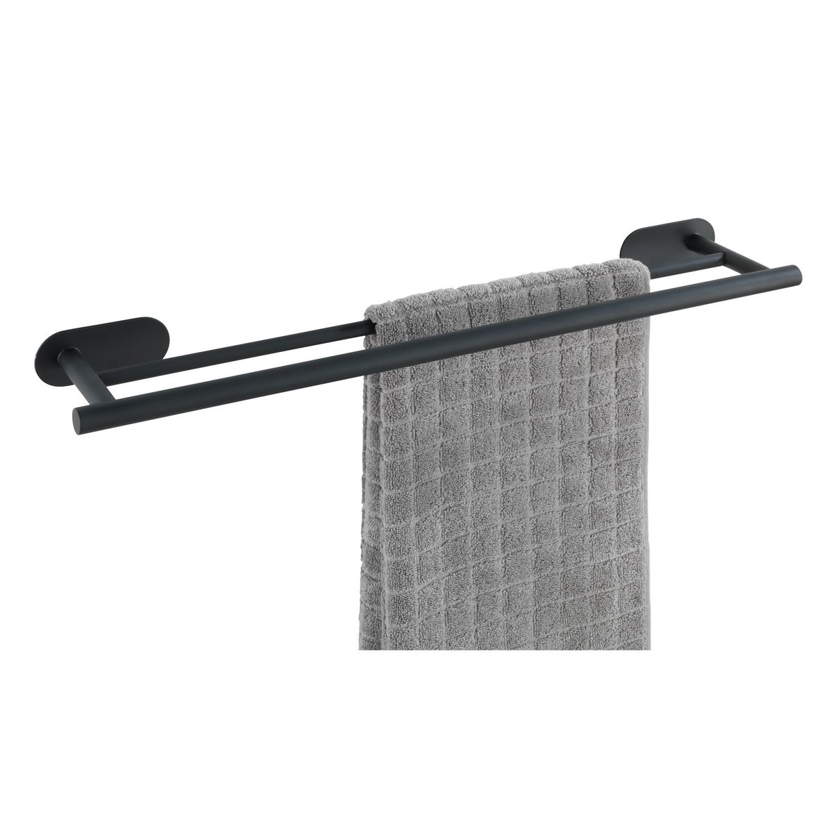 Barre porte-serviettes sans perçage en acier inox OREA argent, WENKO
