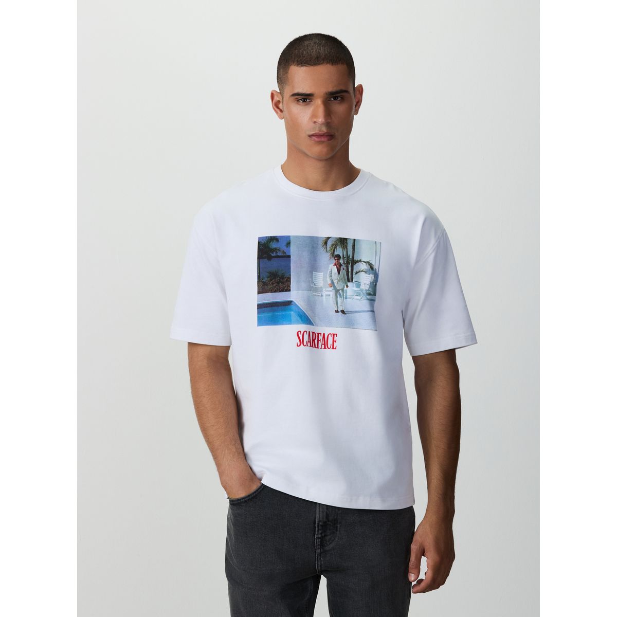 T-shirt à imprimé film blanc scarface, NEXT