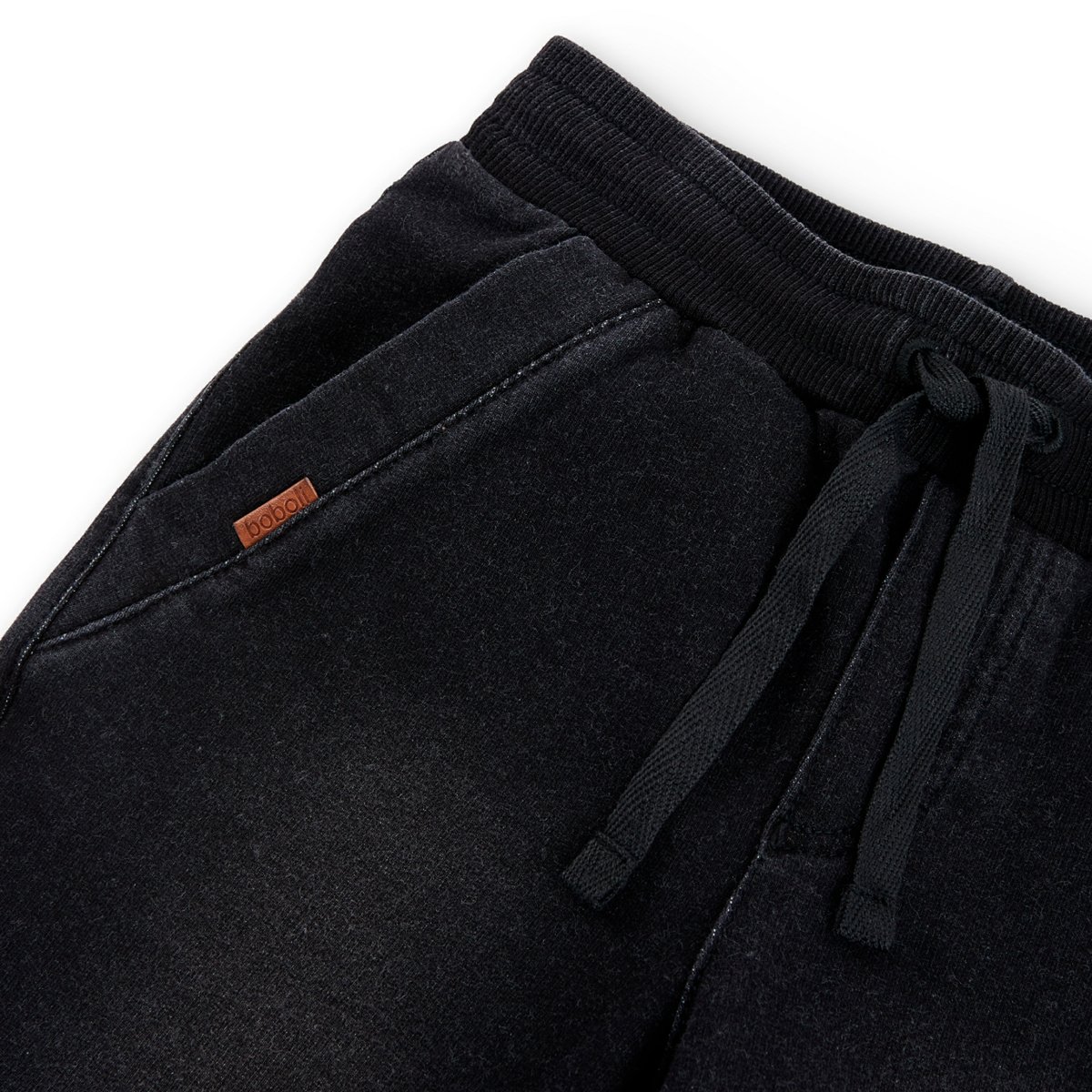 Short garçon tricot avec cordon de serrage noir, BOBOLI