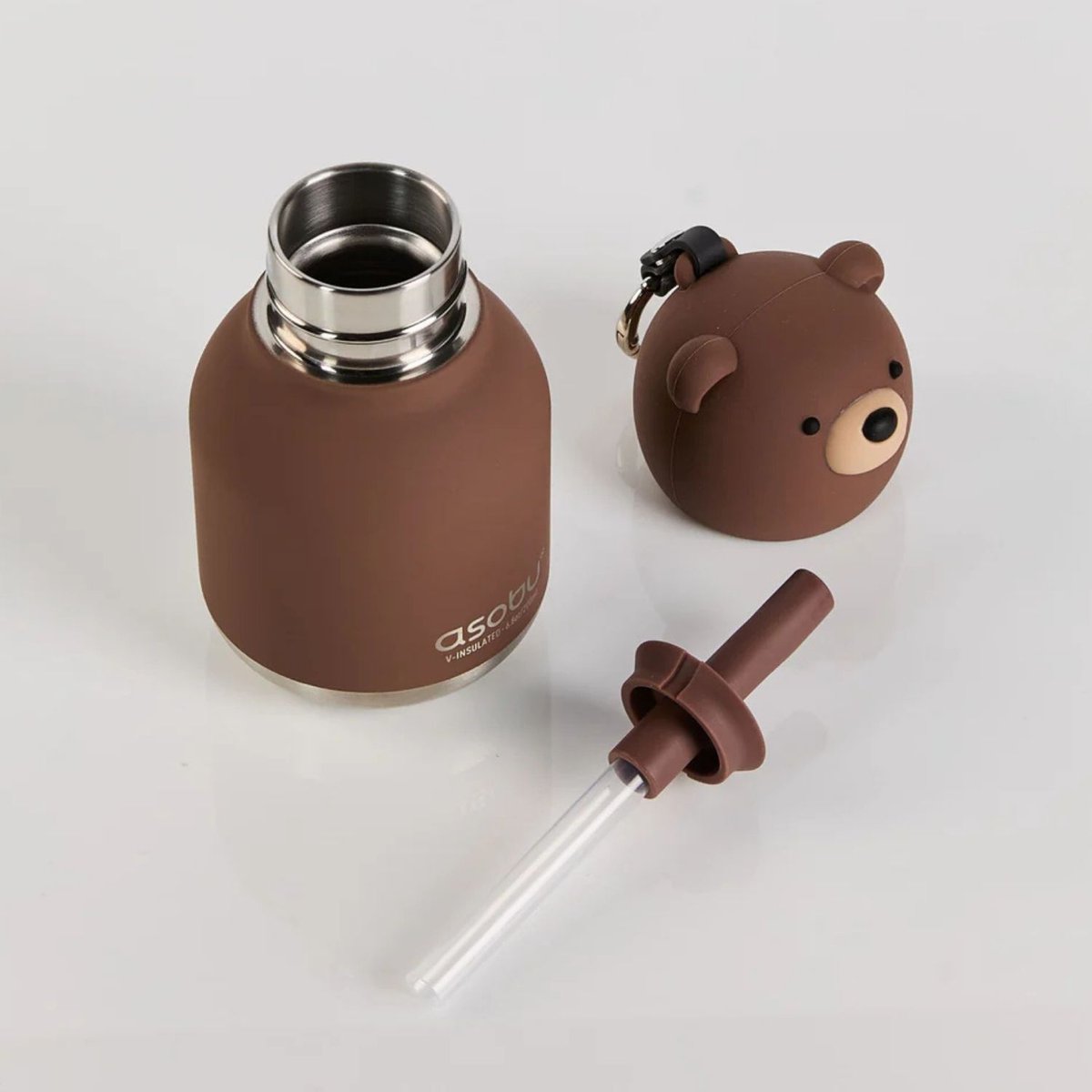 Mini gourde isotherme Bestie marron, beige, noir, ASOBU