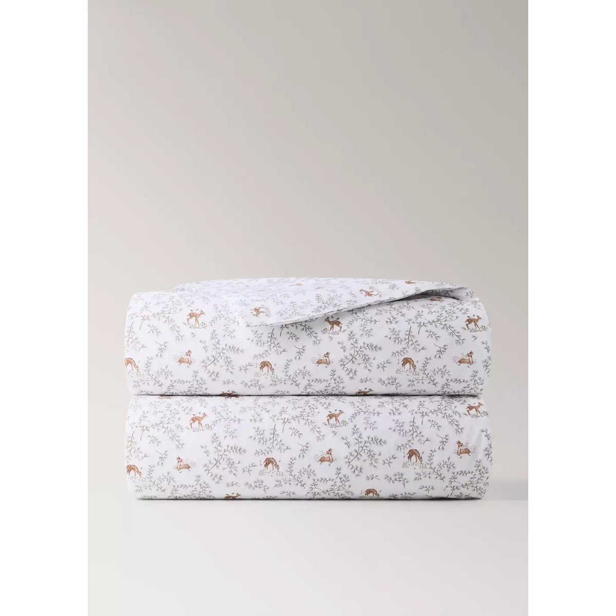 Housse de couette berceau 100 % percale de coton imprimée gris, MANGO HOME
