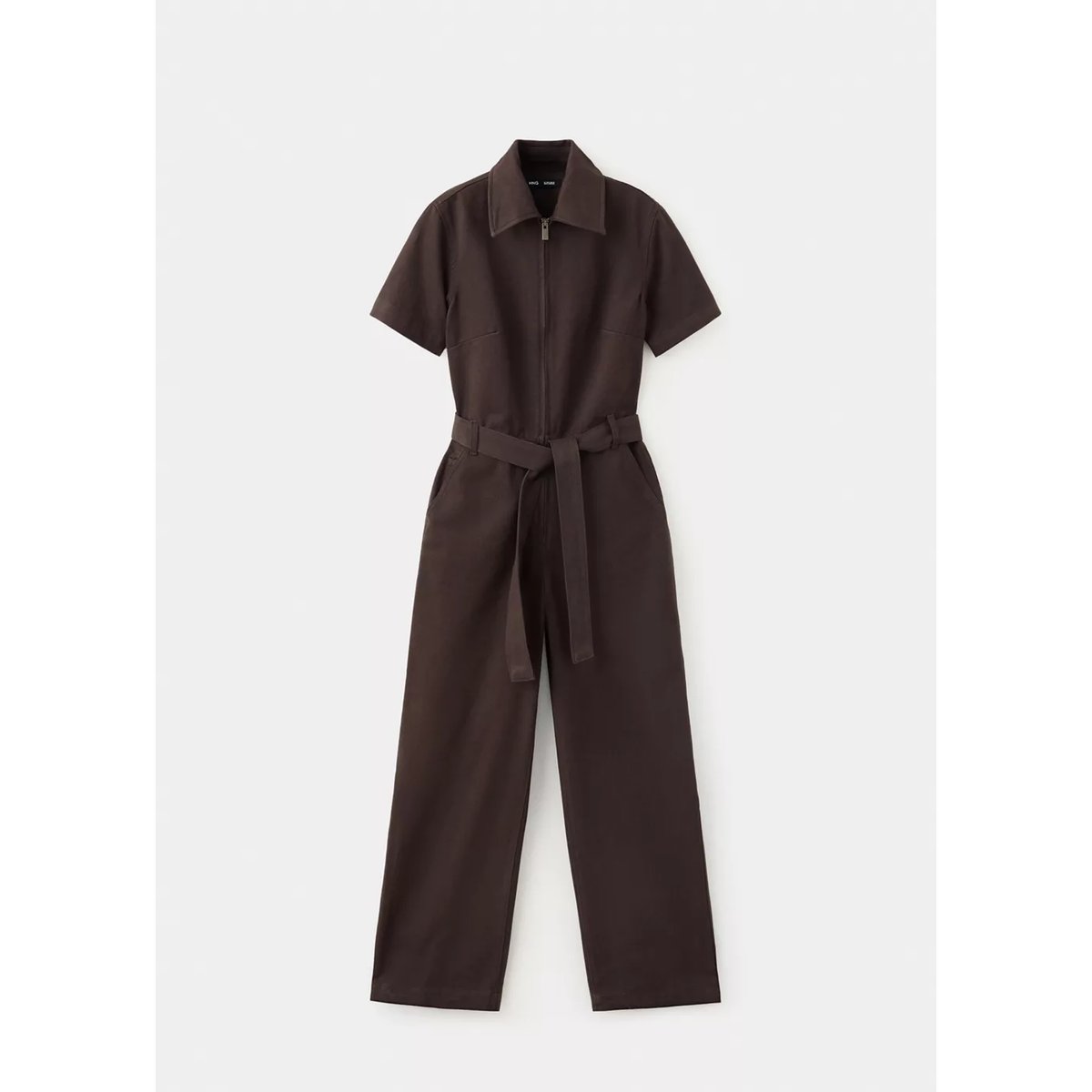 Combinaison jean ceinture chocolat, MANGO