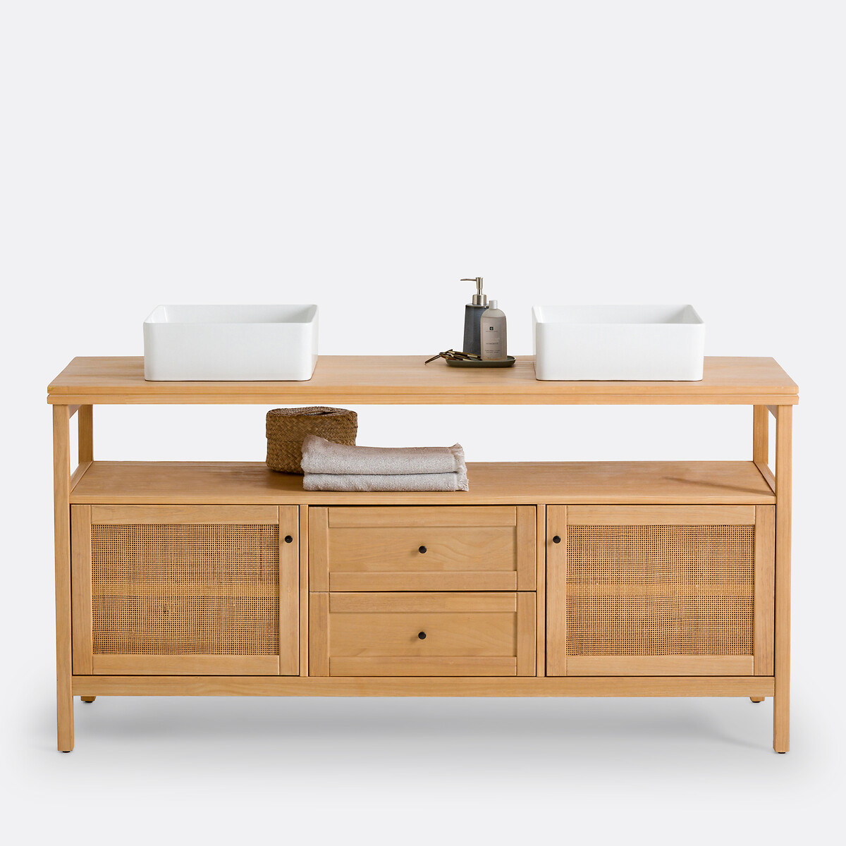 Meuble sous double vasque L160 cm, Gabin naturel, LA REDOUTE INTERIEURS