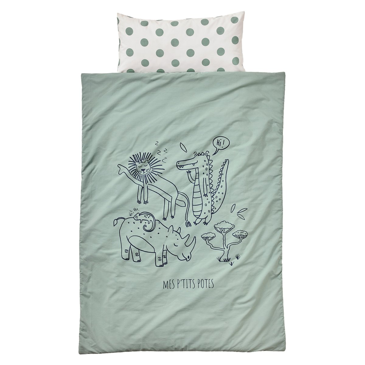 Couchage de sieste maternelle Minili vert sauge, VERTBAUDET