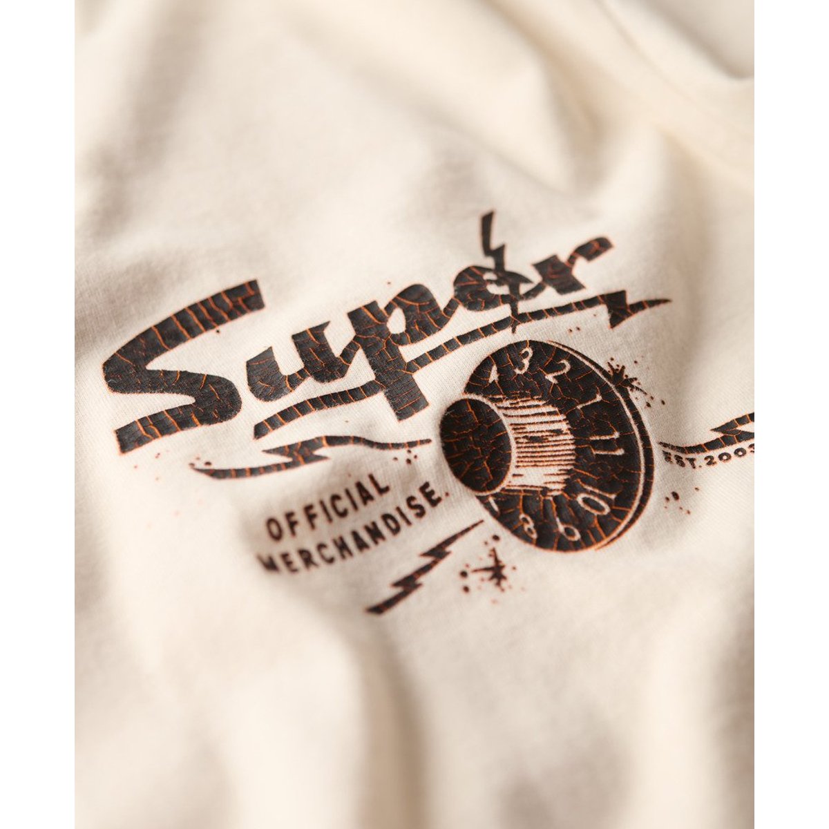 T-shirt ample à motif Lo-fi Punk crème, SUPERDRY