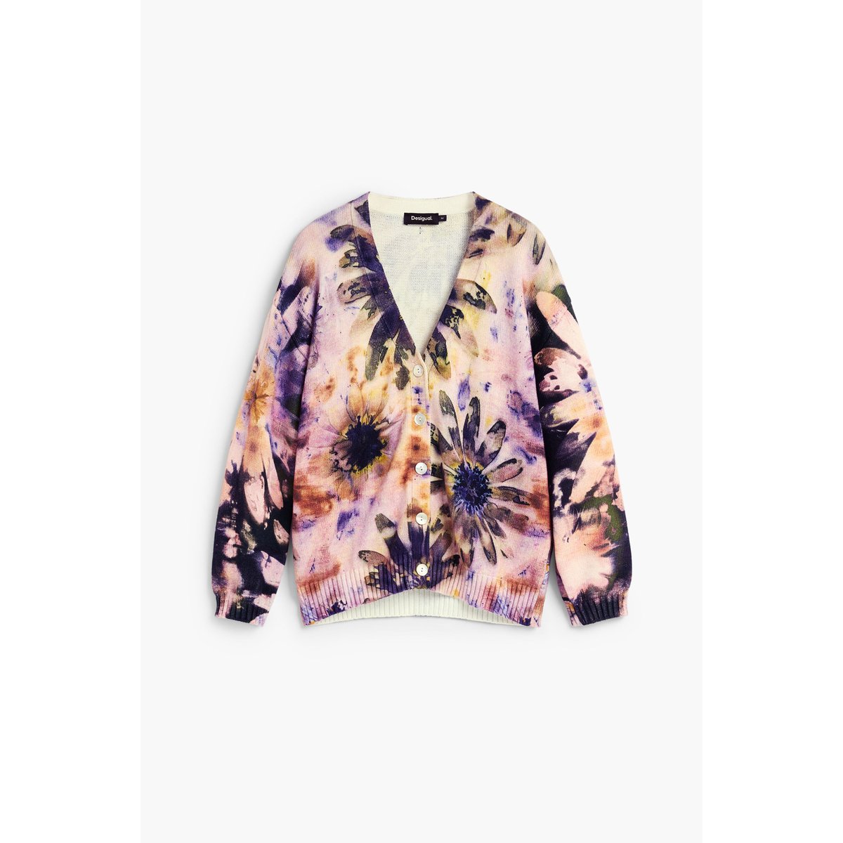 Cardigan à imprimé floral rose, DESIGUAL