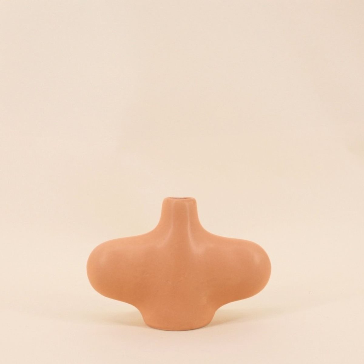 Vase forme organique, H18cm marron, ORNAMI